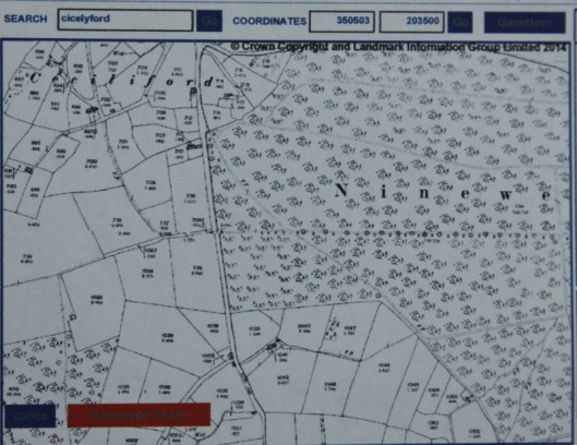 Ordanance survey map from 1902 of Ninewells wood.
