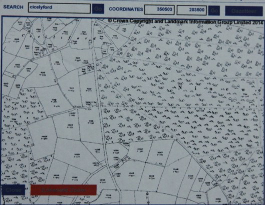 Ordanance survey map from 1922 of Ninewells wood