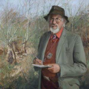Painting of Professor Oliver Rackham in Corpus Christi Cambridge.